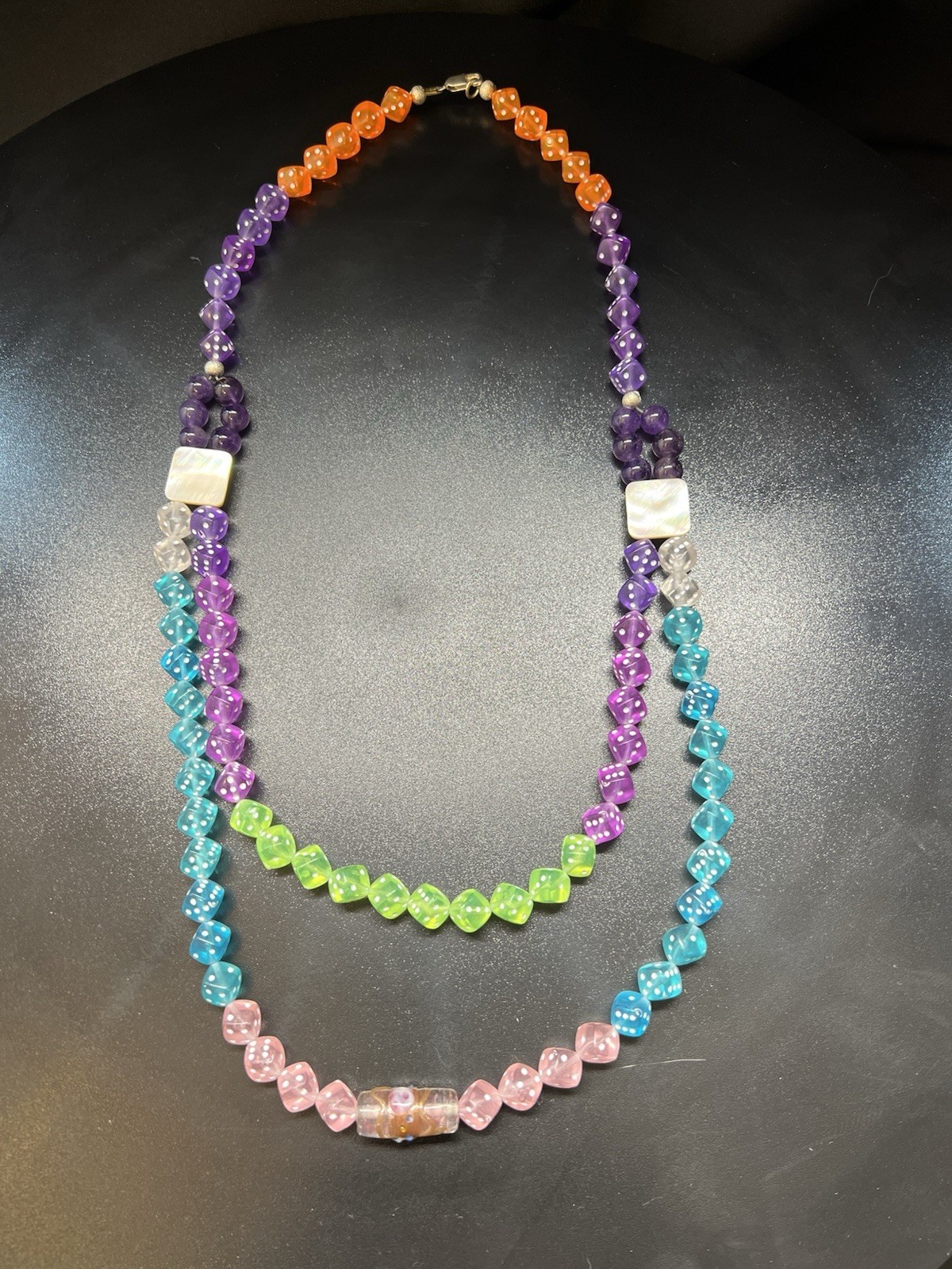 Handmade Multicolor Double-Layer Beaded Necklace - image 6