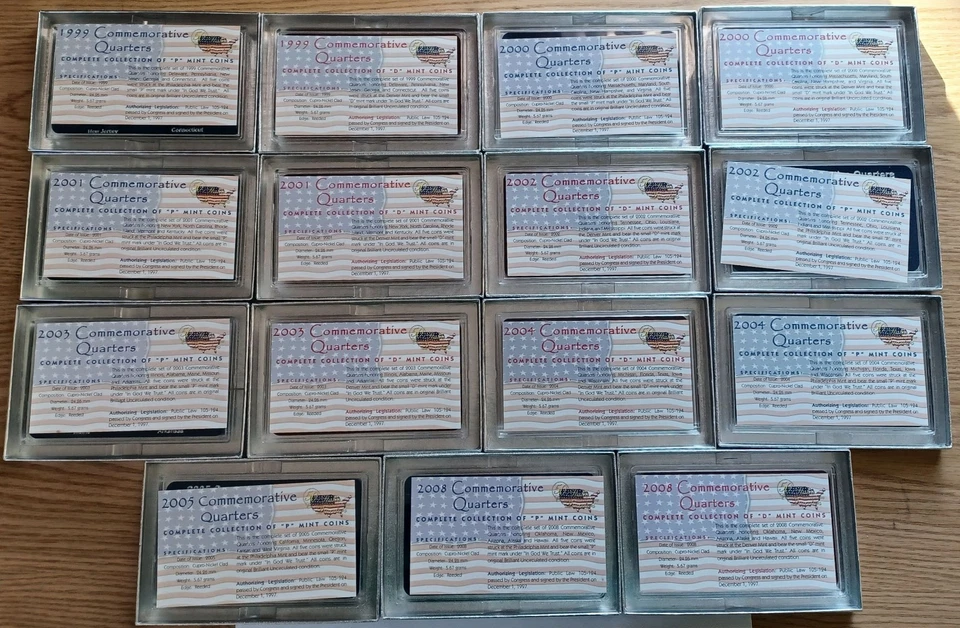 1999-2005/08 50 States Commemorative Quarters, Denver/Philly Mints, 15 Sets 25C - Image 3 of 4