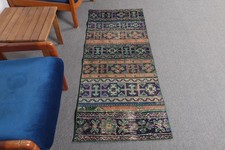 2,2x5,6 ft Vintage Turkish Rug, Runner Rug, B...