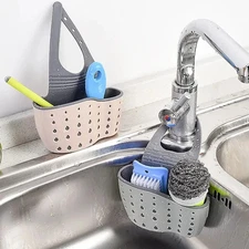 Sink Drain Basket Home Kitchen Adjustable Soap Sponge Holder Shlf Hanging Bag