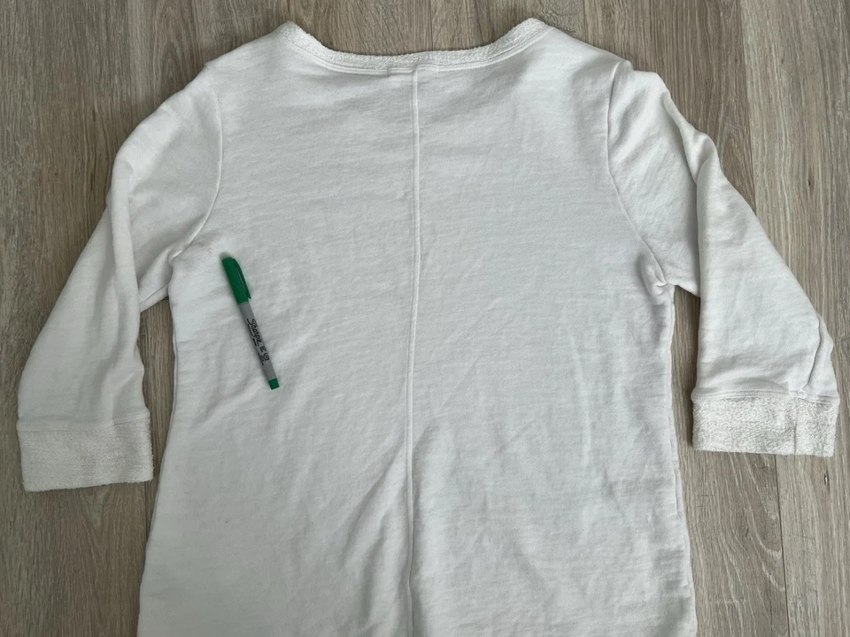 Sudadera Pullover Vintage FRESH PRODUCE Mujer Talla SM Blanca Palmera Terry EE. UU. Foto 3 de 4