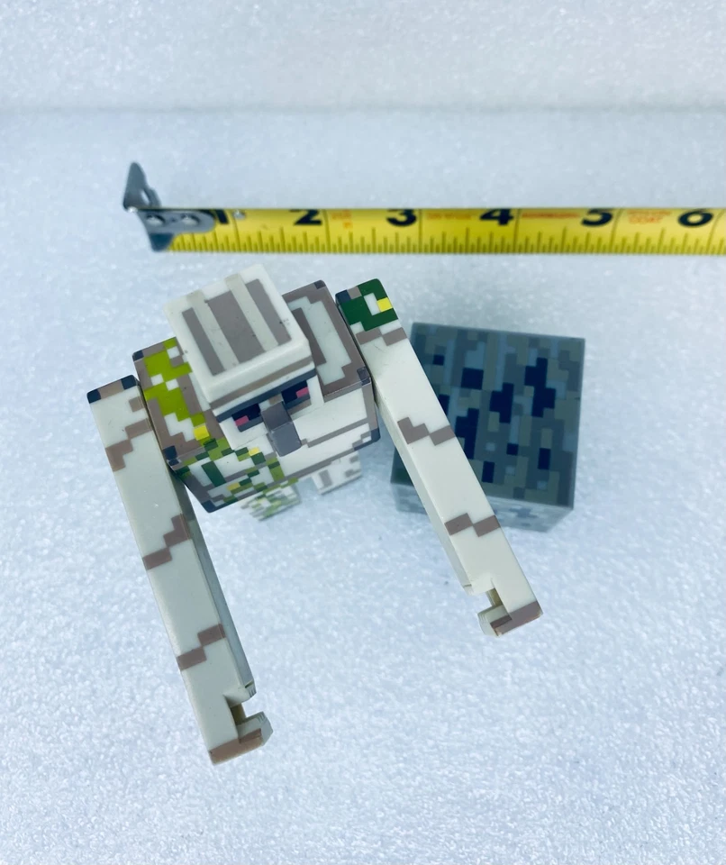 Лот из 2 - Jazwears Minecraft 3 1/4 "железный голем и 1 1/2" угольная руда - см. видео - Изображение 2 из 4