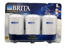 3-Pack OEM BRITA Faucet Replacement Filters White FF100  OPFF-100 NEW SEALED