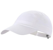Men's Breathable Run Hat Quick Dry Reflective Sport Cap One Size White