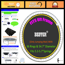 6FT Trampoline Mat Replacement 54.7"  36 Rings, UV Protective, Pull Hook  Glov
