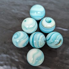 Akro Agate Swirl Slag Glass Marble Shift Knobs Hotrod Bluewhite 1 Htf
