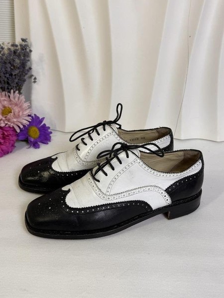 Women George's Heels Black Leather 36