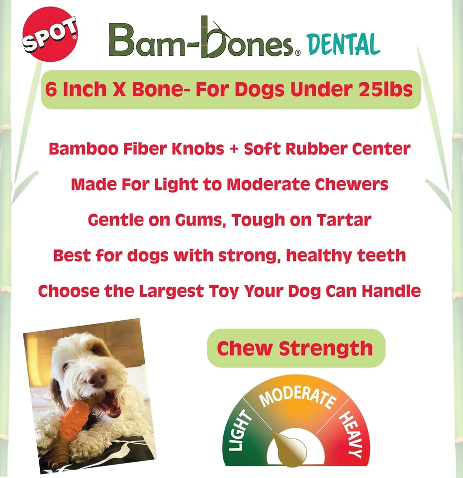 Bam-Bones Dental X-Bone - Сделано из Бамбукового Волокна и Массажного Резинового Центра,  - Изображение 2 из 4