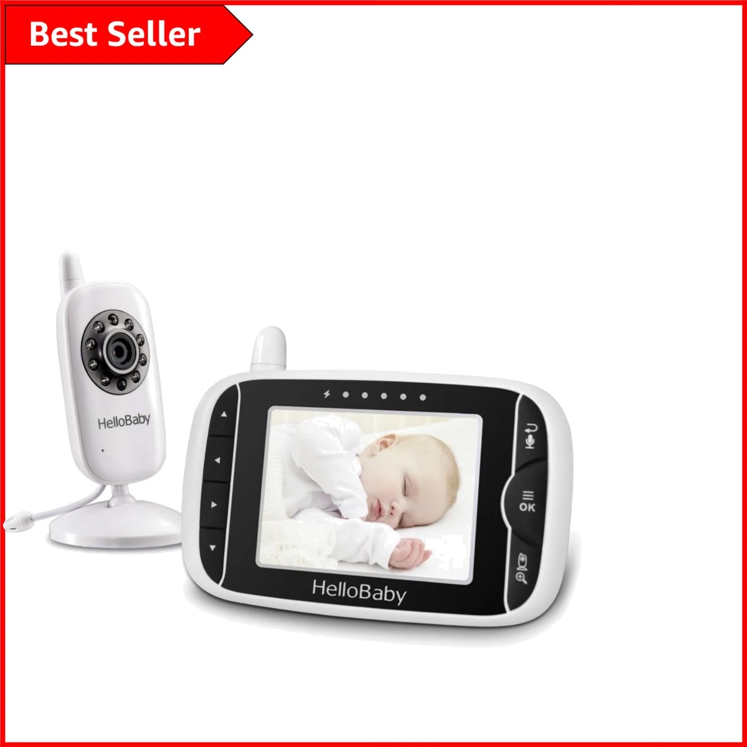 Portable Baby Monitor with Camera, Temperature Monitoring & Night Vision - HB32