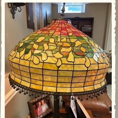 Tiffany-Style Stained Glass Dome Pendant Ceiling Light, Multicolor, Hardwired