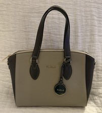 FURLA Satchel Tote Leather Gray Bag
