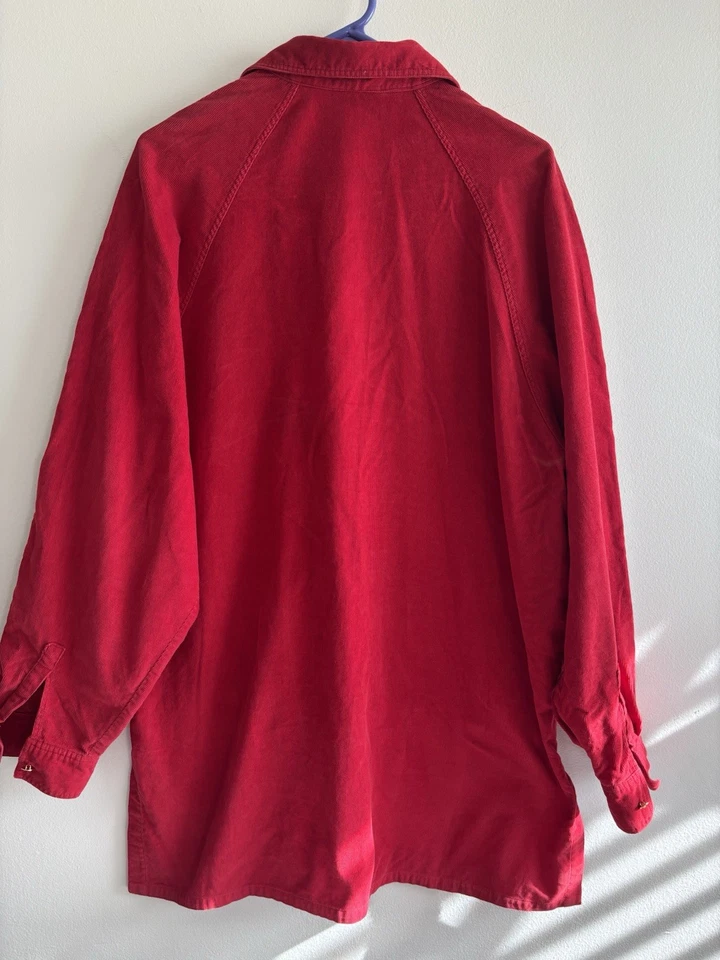 Versus Versace Men's Red corduroy Shirt size XL Vintage 90’s Gold Button - Image 3 of 4