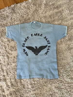Vintage 70s New Black Eagle Jazz Band T Shirt Sportique Women s M Mens XS