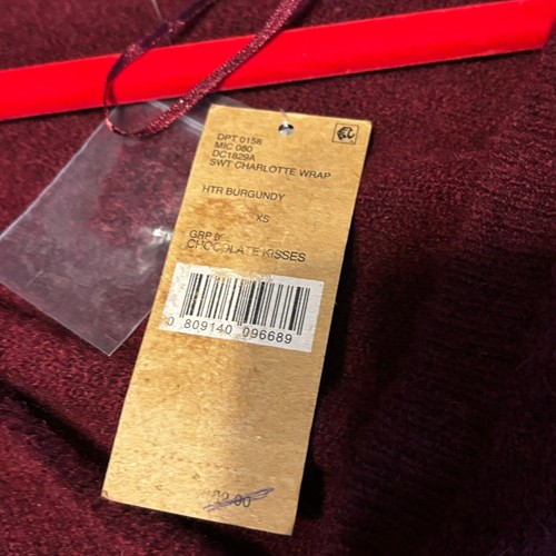 NWT Cremieux Charlotte Wrap Burgundy Sweater Wool Alpaca Blend XS - Picture 6 of 7