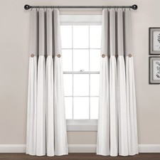 Linen Button 100 Lined Blackout Window Curtain Panel Single 40 W X 84 L Gray