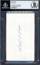 Carl Voss Gem Mint 10 Beckett BAS Signed 3x5 Index Card Autographed