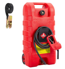 15 Gallon Diesel Fuel Caddy, Portable Tank with Manual Pump, 10FT Hose