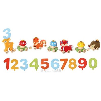 Bartl 111033 - Geburtstagszug Waldtiere aus Holz Kinder Geburtstag Dekoration