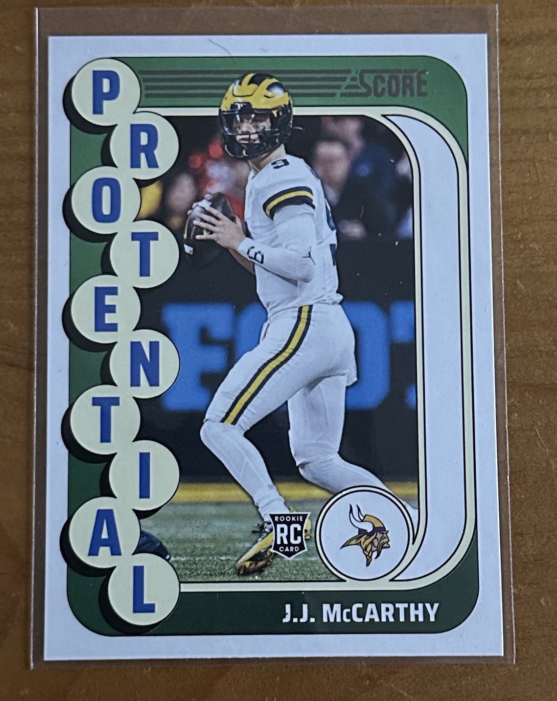 2024 Score Protential Gold JJ McCarthy #10 Rookie RC