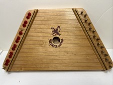 Russian 15 String Lap Harp Folk Wooden Instrument USSR Nepeneiozka Birds