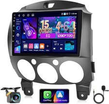 Für Mazda 2 2007-2014 Android 15 64GB Autoradio Carplay GPS Navi 5G WIFI AHD Cam