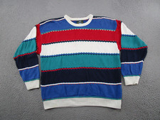 Vintage 90s Jantzen Striped Colorblock Knit Heavy Sweater Size XL USA Made Read