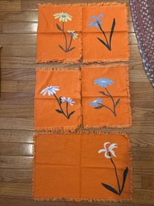 2 NEW Vintage MCM Cotton Placemats/Napkins Set Farmhouse Cottagecore 1950s Look