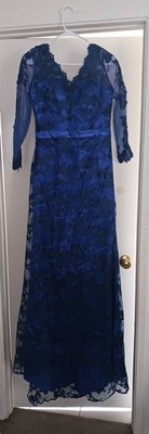 Jaeden Black Lace Royal Blue Formal Dress Fits Size 8 Mother Bride Maid Honor