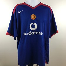 Manchester United Vodafone Soccer Jersey Nike Football Shirt Mens XXL Blue Red