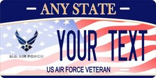 Qualsiasi Stato US Air Force Veterano Militare Targhe Personalizzate Auto Bici