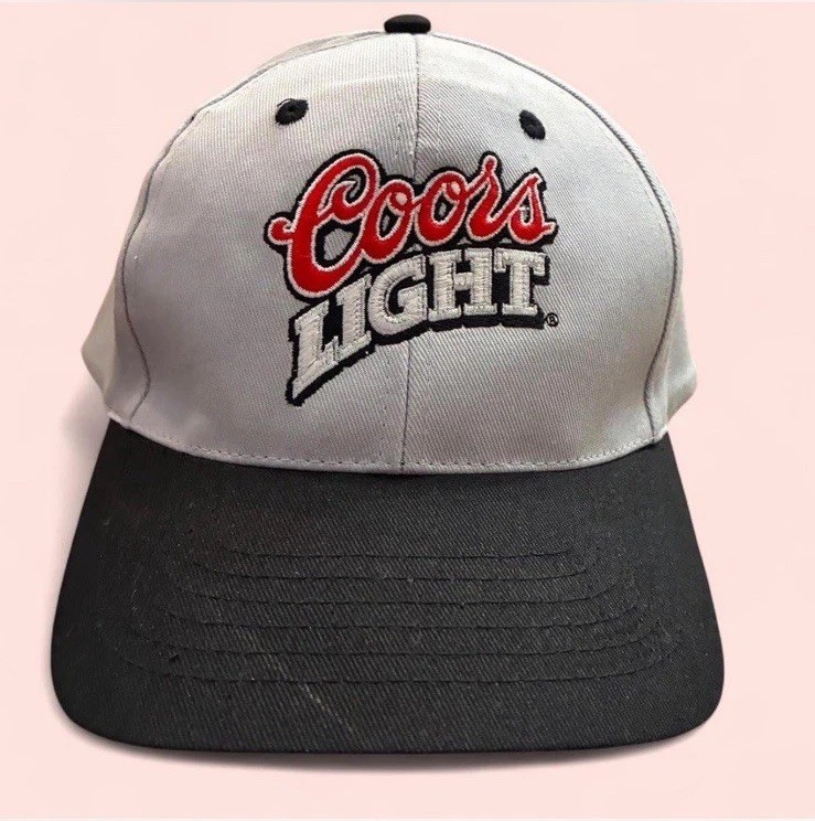 Vintage Coors Light Gray and Black Snapback Hat