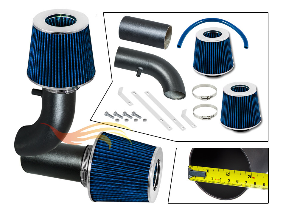 RW BCP BLUE 1988-1995 F150 Bronco 5.0L/5.8L Non-MAF V8 Ram Air Intake Kit+Filter