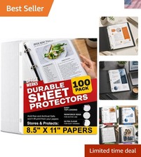 Bulk 100 Count Clear Document Sleeves for 3 Ring Binders - Acid-Free Design