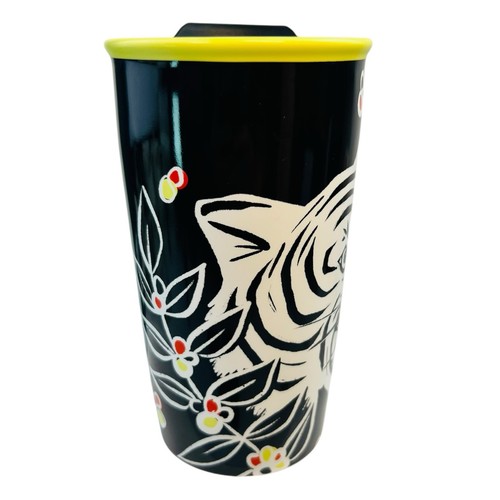 Starbucks Sumatra Mug 2018 White Tiger Black Coffee Travel Tumbler Lid 12oz - Picture 2 of 11