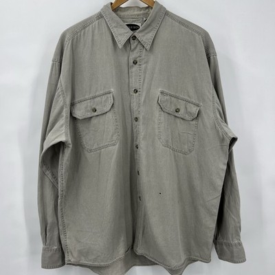 Vintage Y2K 80s Bugle Boy Chambray Shirt Mens XL Blue Faded Cotton Cozy