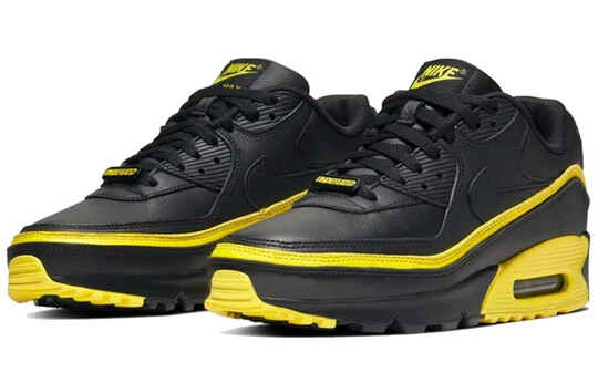 Size 9 - Undefeated x Nike Air Max 90 Black Optic Yellow for sale