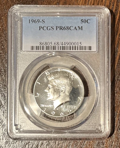 1969 S Proof Kennedy Silver Half Dollar PCGS PR68 Cameo
