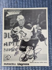 Autographed 8x10 MATTHEW BARNABY Buffalo Sabres Photo Goat Head Wegmans Duracell