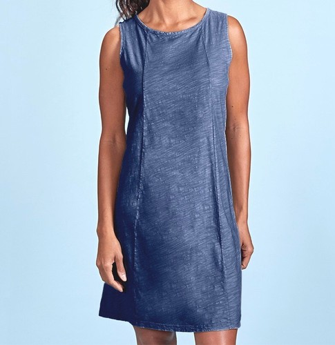 FRESH PRODUCE XLarge Moonlight BLUE $59 MARISSA Cotton Key Hole Dress NWT XL - Picture 4 of 4