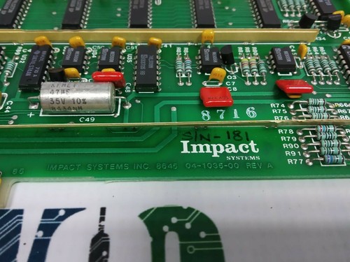 04-1035-00 REV A IMPACT SYSTEM PLC DIAGNOSTIC INTERFACE BOARD SL NO 181 - Picture 3 of 3
