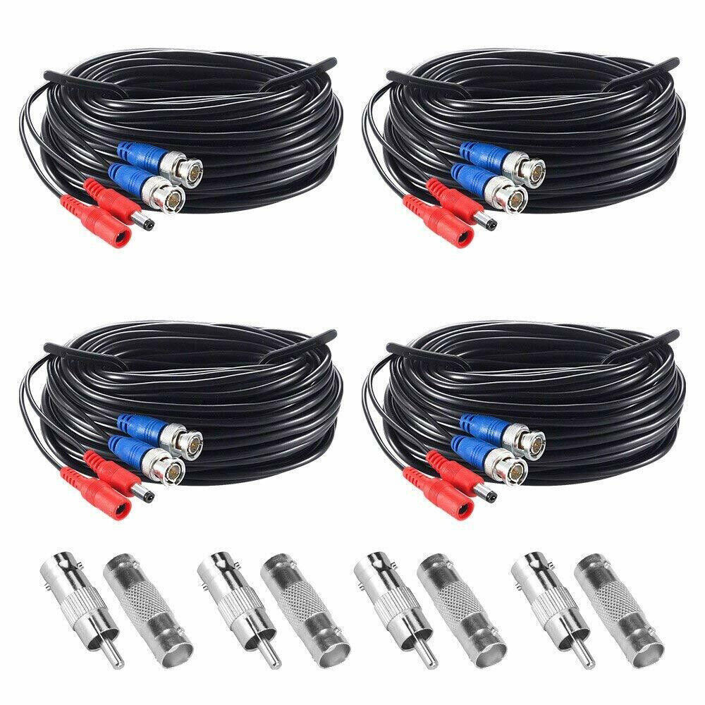 ZOSI 4X 20M 60FT Video DC Power Surveillance All-in-One CCTV Video Power Cables