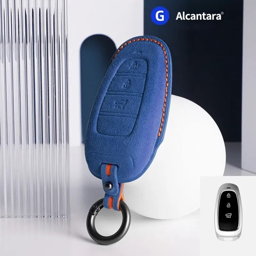 Suede Car Remote Key Case Cover Holder Smart Key Chain Bag For Hyundai Tucson L - Picture 14 of 18