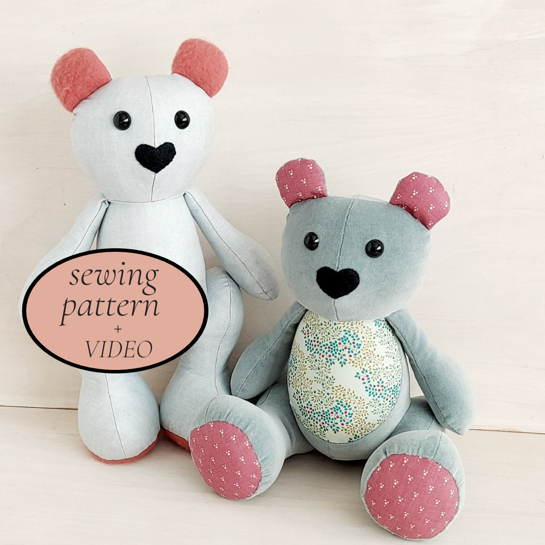 Memory Bear SEWING PATTERN, EASY, teddy bear sewing pattern, soft toy pattern