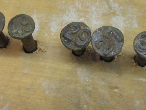 15 Vintage Numbered Railroad Cross Tie Nails Round Heads - Picture 4 of 7