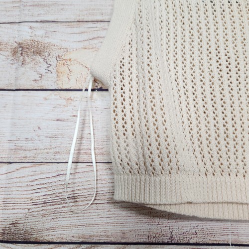 Anthropologie Willow & Wind Cropped Hippie Bohemian Fishnet Stretchy Top Size L - Picture 10 of 11