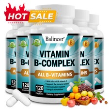 Vitamin B Complex Capsules With B1, B2, B3, B5, B6, B12, Nervous System Support