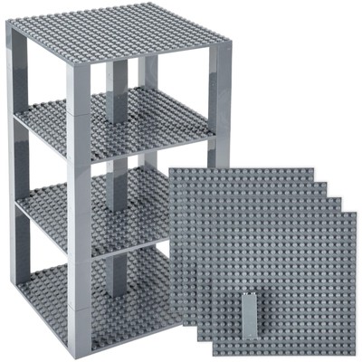 Baseplate Tower 6X6, Gray 6x6, 4 baseplates, 30 stackers