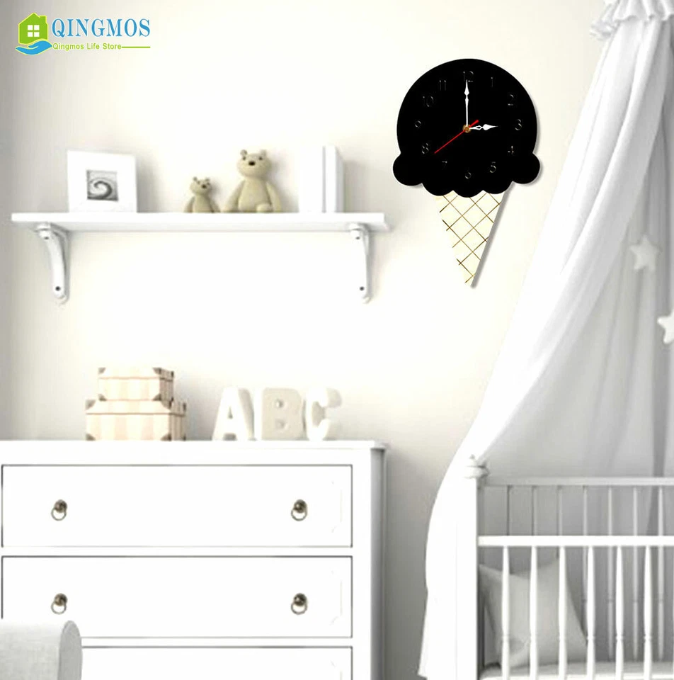 Moddrn Design Ice Cream Wall Clock Acrylic Watch Decor Living Room Quartz Needle - Image 4 of 4