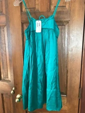 New SEE BY CHLOE Emerald Green Silk Sleeveless Summer Dress Size 38 US 2 Defect