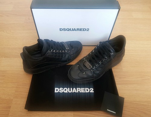 Men's Dsquared2 Black Leather Trainers 